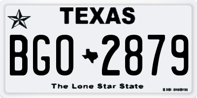 TX license plate BGO2879