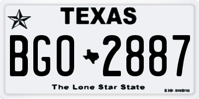 TX license plate BGO2887