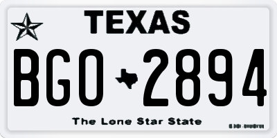 TX license plate BGO2894
