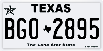 TX license plate BGO2895