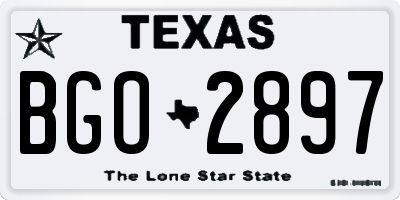 TX license plate BGO2897