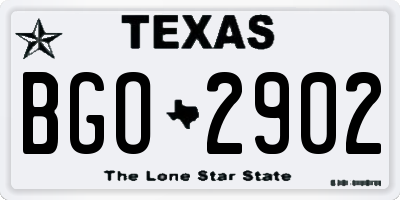 TX license plate BGO2902