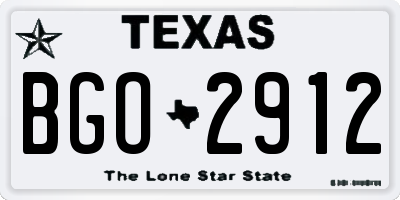TX license plate BGO2912