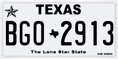 TX license plate BGO2913