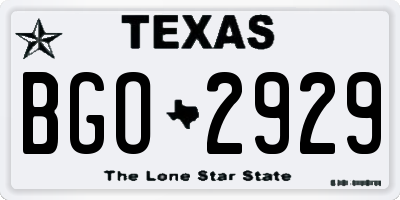 TX license plate BGO2929