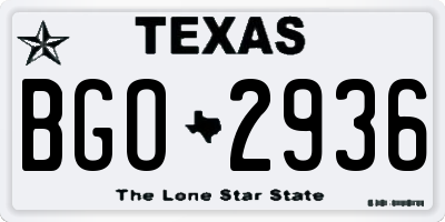 TX license plate BGO2936