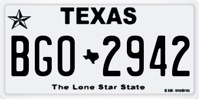 TX license plate BGO2942