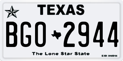 TX license plate BGO2944