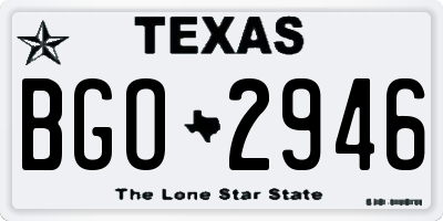 TX license plate BGO2946