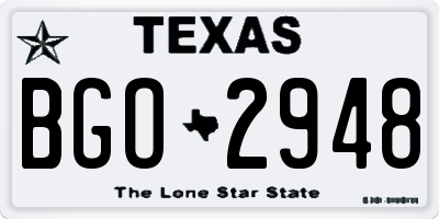 TX license plate BGO2948