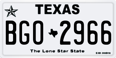 TX license plate BGO2966