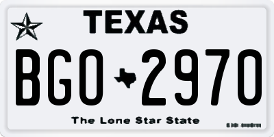 TX license plate BGO2970