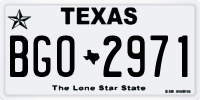 TX license plate BGO2971