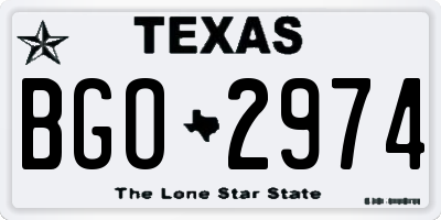 TX license plate BGO2974