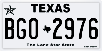 TX license plate BGO2976