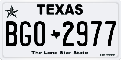 TX license plate BGO2977