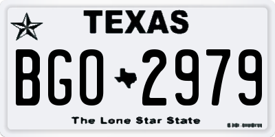 TX license plate BGO2979