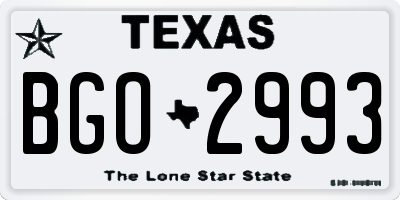 TX license plate BGO2993