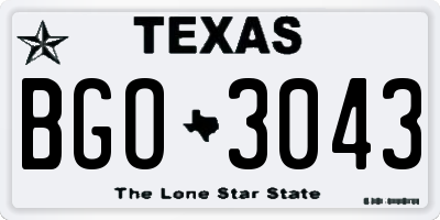 TX license plate BGO3043