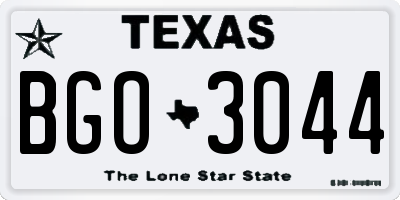 TX license plate BGO3044