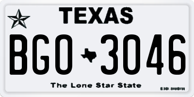 TX license plate BGO3046