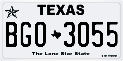 TX license plate BGO3055