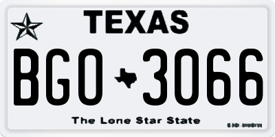 TX license plate BGO3066