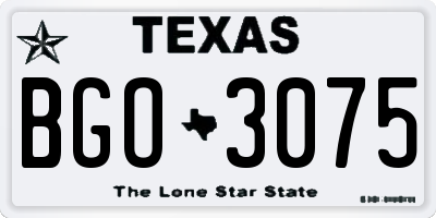 TX license plate BGO3075