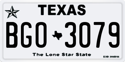 TX license plate BGO3079