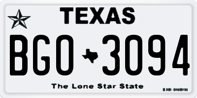 TX license plate BGO3094