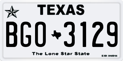 TX license plate BGO3129