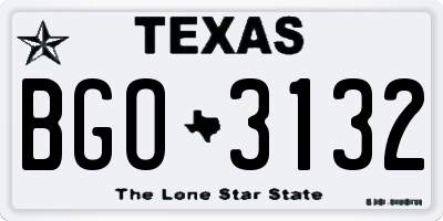 TX license plate BGO3132