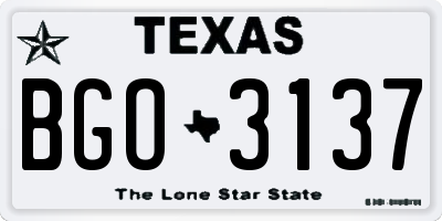 TX license plate BGO3137