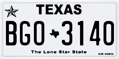 TX license plate BGO3140