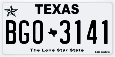 TX license plate BGO3141
