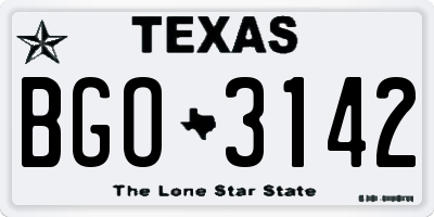 TX license plate BGO3142