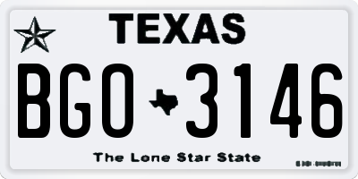 TX license plate BGO3146