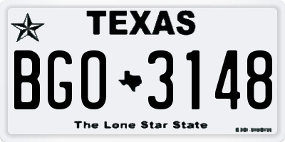 TX license plate BGO3148