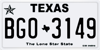 TX license plate BGO3149