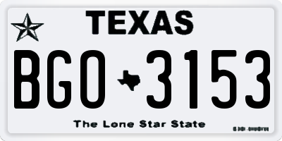 TX license plate BGO3153