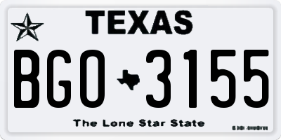 TX license plate BGO3155