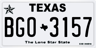 TX license plate BGO3157
