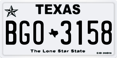 TX license plate BGO3158