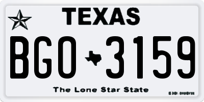 TX license plate BGO3159