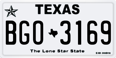 TX license plate BGO3169