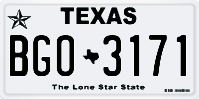 TX license plate BGO3171
