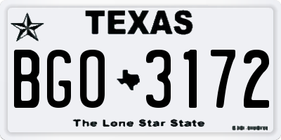 TX license plate BGO3172