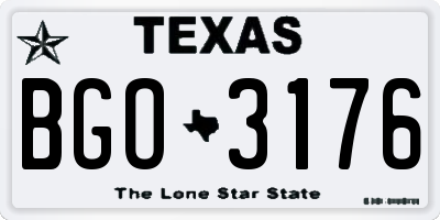 TX license plate BGO3176