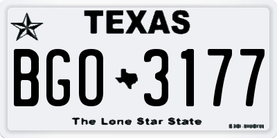 TX license plate BGO3177
