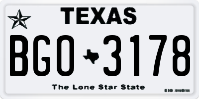 TX license plate BGO3178